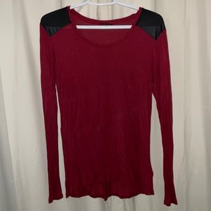 Guess Maroon and Black Shirt Size M